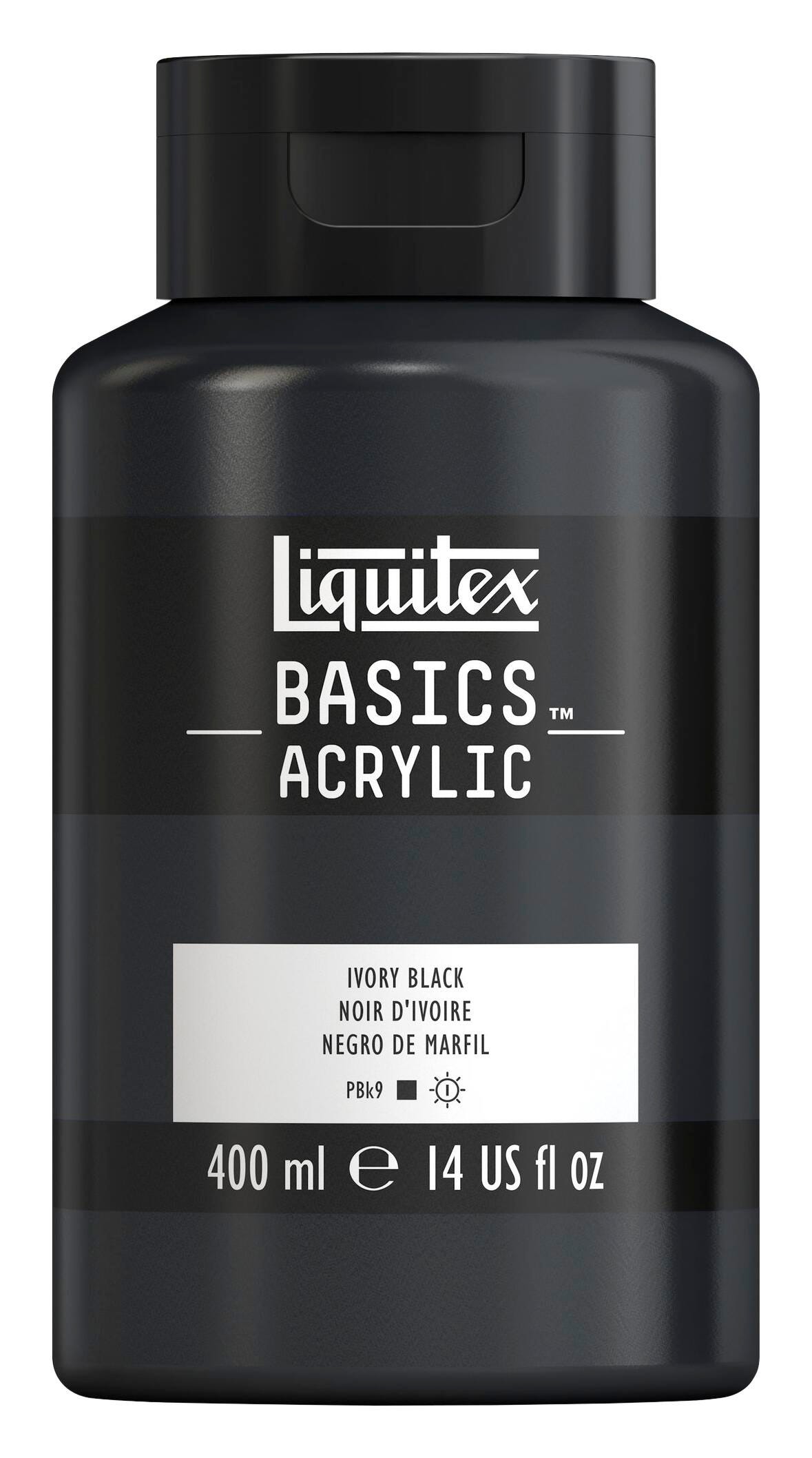 PAINT ACRYLIC LIQUITEX BASICS IVORY BLACK 14 OZ