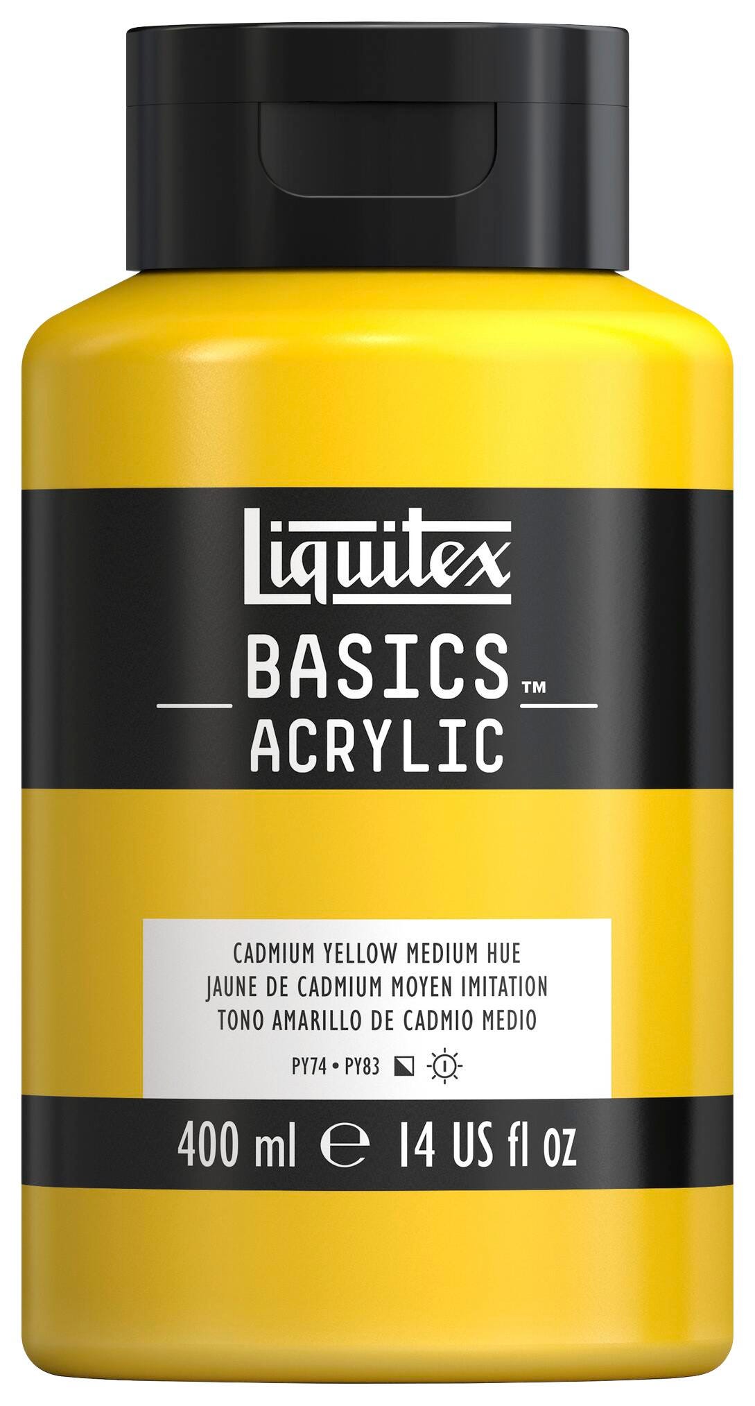 PAINT ACRYLIC LIQUITEX BASICS CADMIUM YELLOW MEDIUM HUE 14 OZ