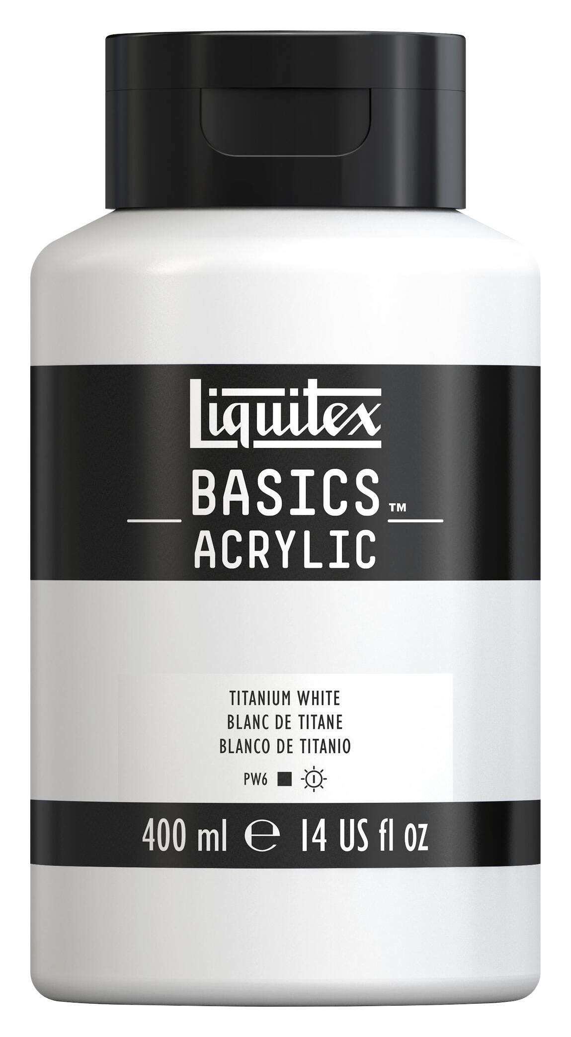 PAINT ACRYLIC LIQUITEX BASICS TITANIUM WHITE 14 OZ