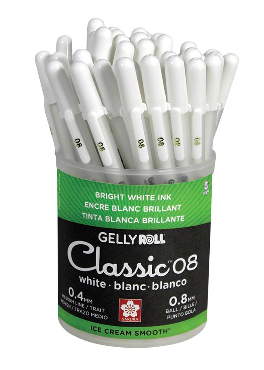 PEN GELLY ROLL CLASSIC 0.8MM WHITE PACK OF 36