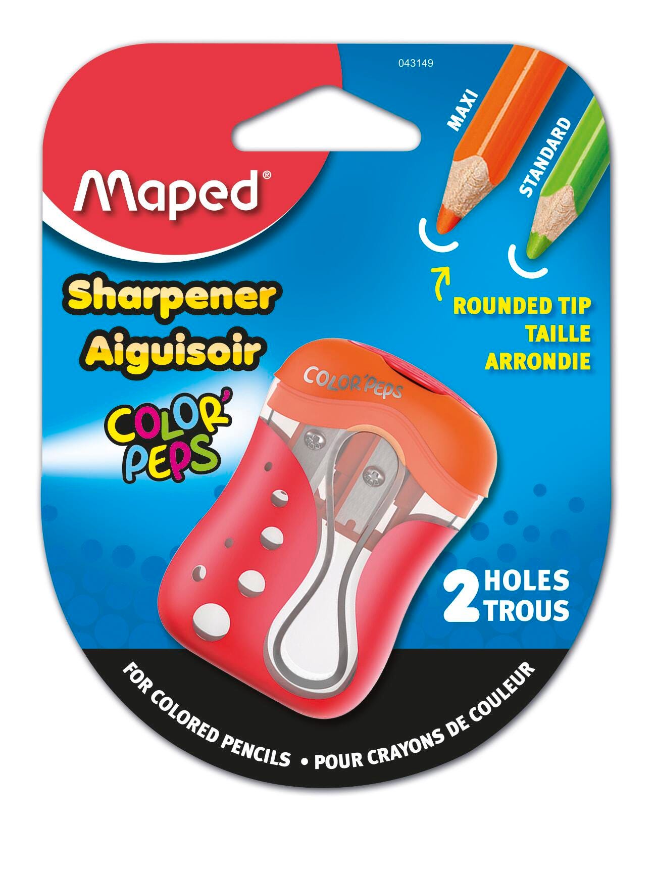 SHARPENER MAPED COLORED PENCIL TWO HOLE ASST EACH