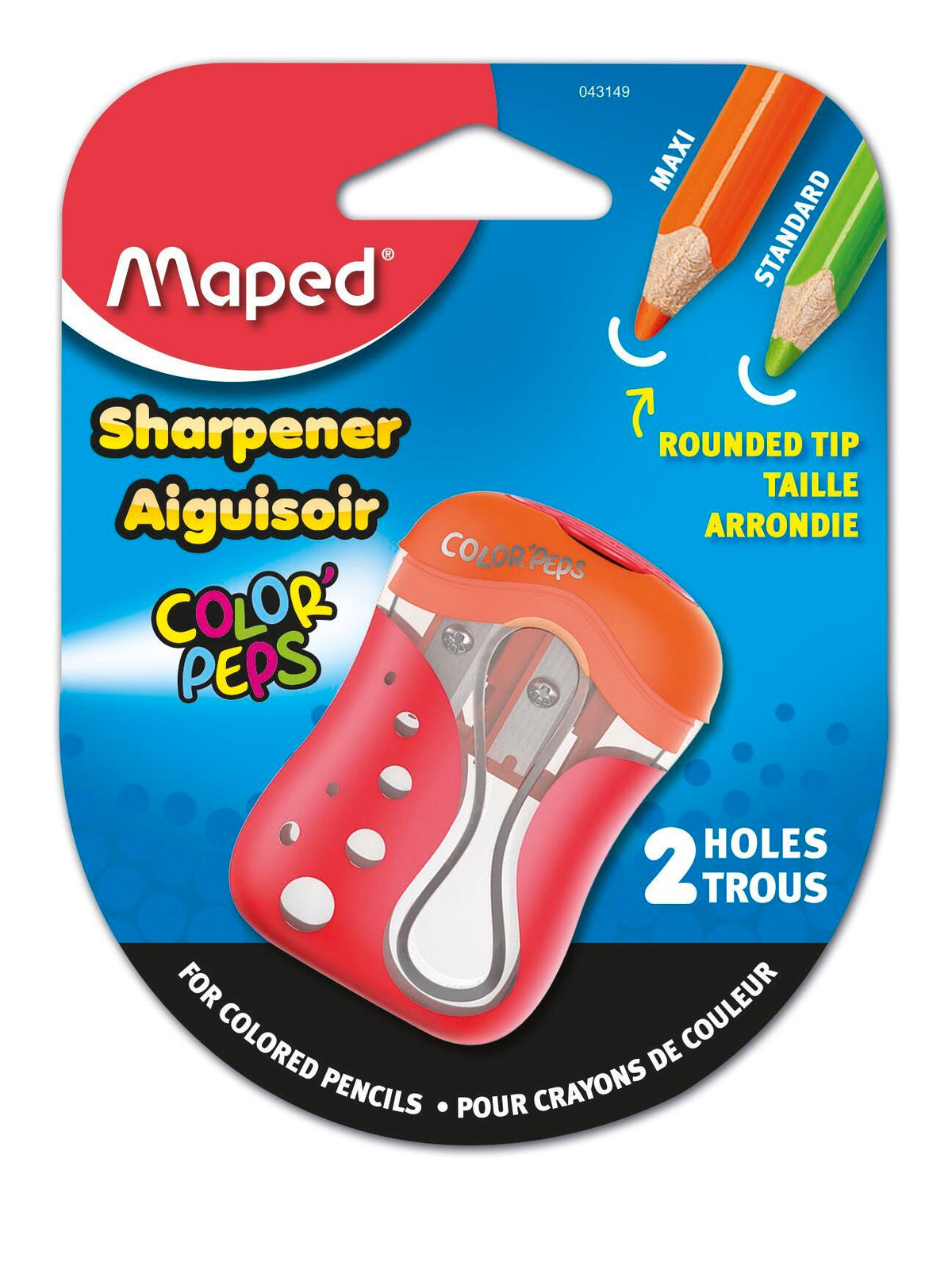 SHARPENER MAPED COLORED PENCIL TWO HOLE ASST EACH