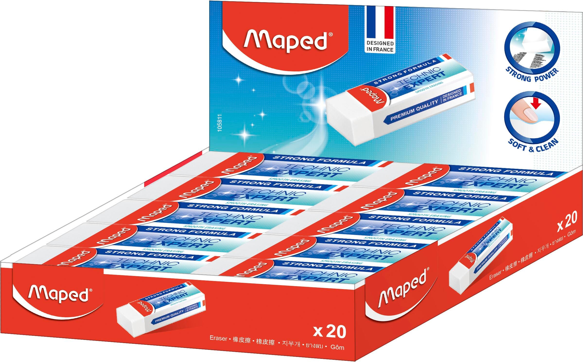 ERASER MAPED TECHNIC EXPERT PACK OF 20