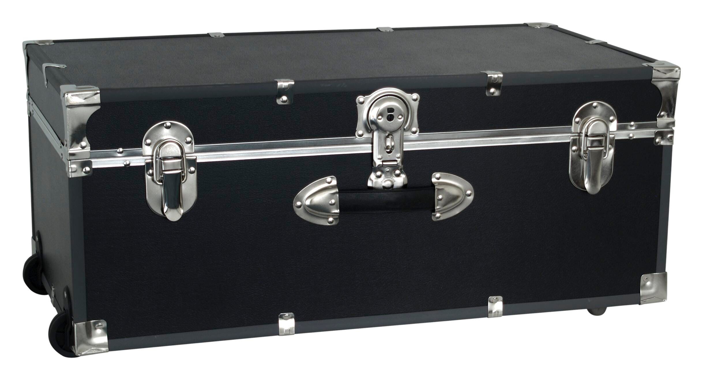 TRUNK SEWARD FOOTLOCKER WITH WHEELS 30 INCH BLACK