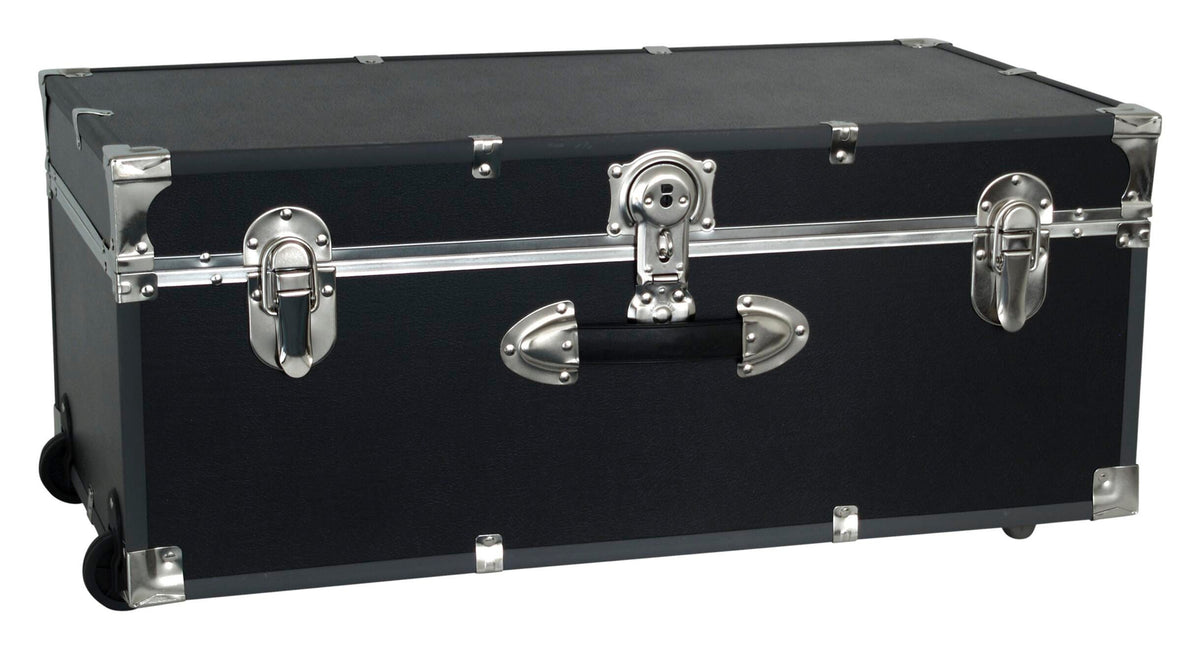 TRUNK SEWARD FOOTLOCKER WITH WHEELS 30 INCH BLACK
