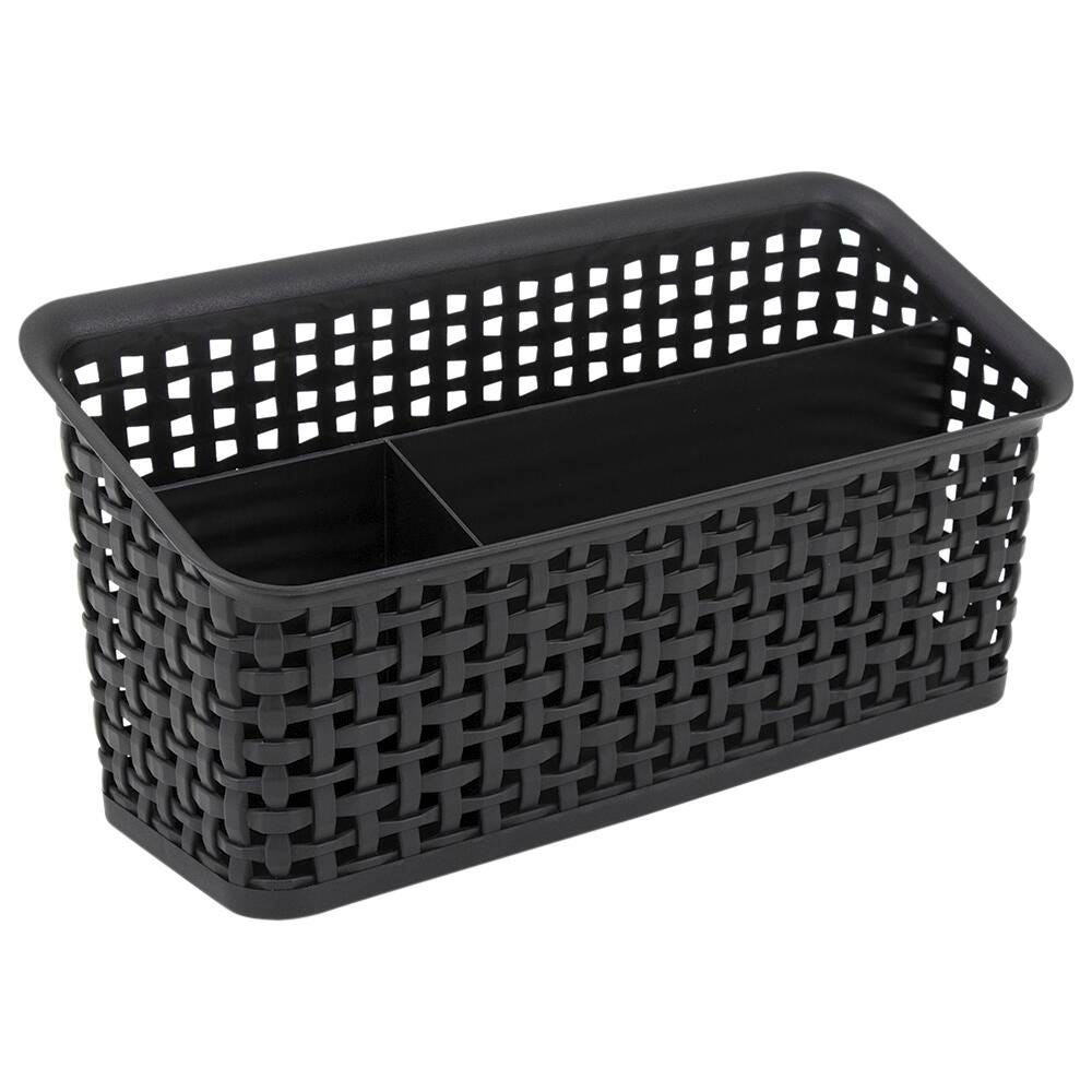 ORGANIZER BIN VALET PLASTIC WEAVE BLACK