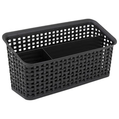 ORGANIZER BIN VALET PLASTIC WEAVE BLACK