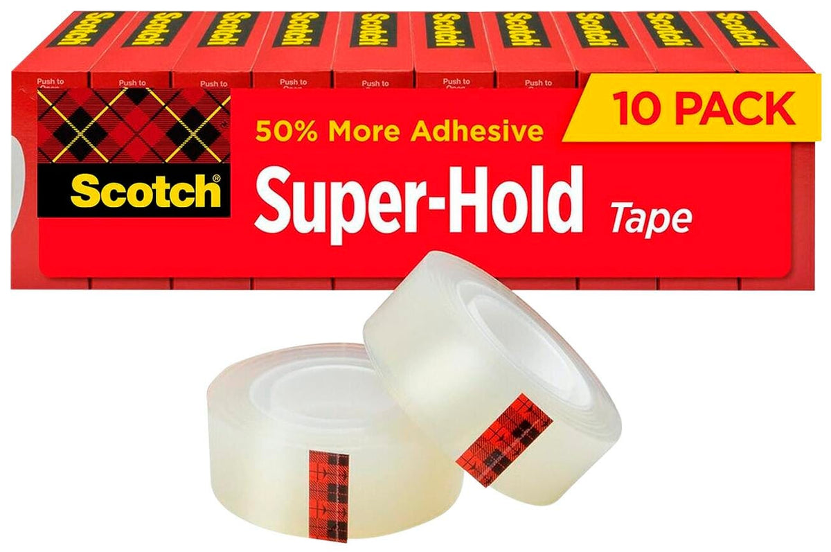 TAPE SCOTCH SUPER HOLD 3/4 IN X 1000 IN PACK OF 10