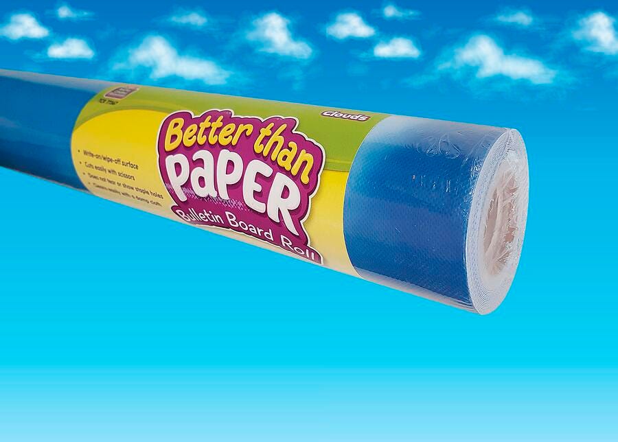 PAPER BULLETIN BOARD BETTER THAN PAPER ROLL - CLOUDS 4X12 FT