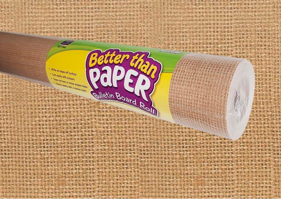 PAPER BULLETIN BOARD BETTER THAN PAPER ROLL - BURLAP 4X12 FT