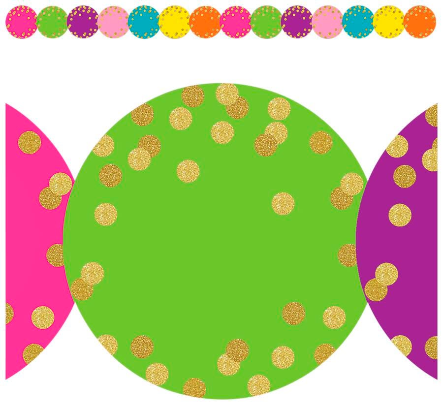 BORDER TRIM CONFETTI CIRCLES 2.75X35 IN PACK OF 12
