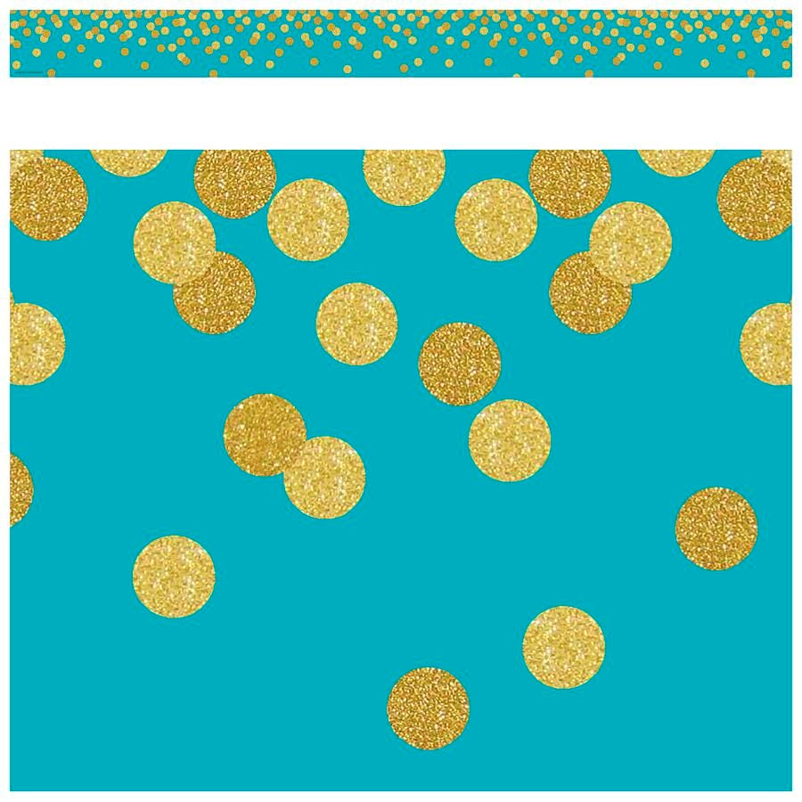 BORDER TRIM TEAL CONFETTI 3X35 IN PACK OF 12