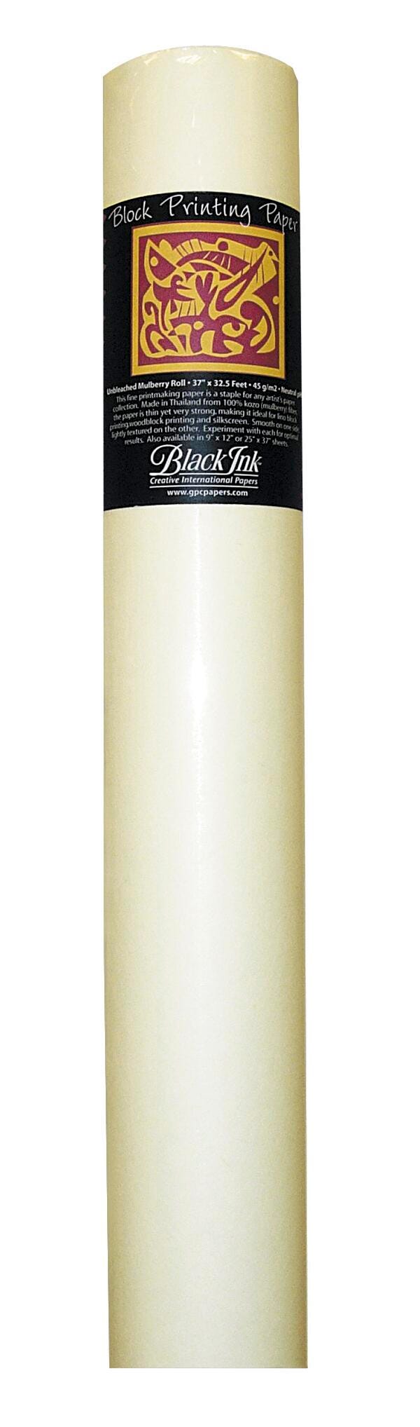 PAPER BLACK INK MULBERRY ROLL UNBLEACHED 37INX32FT