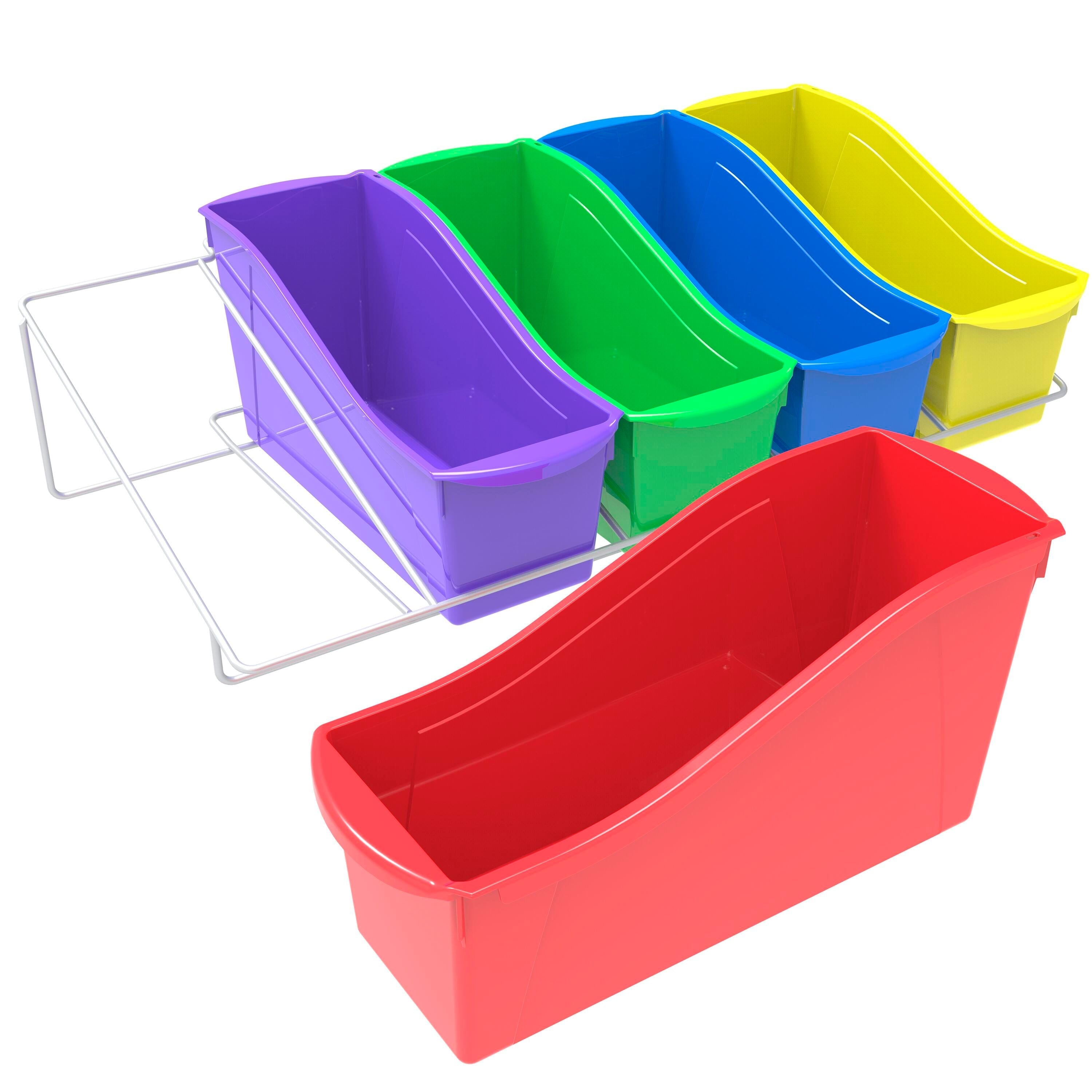 METAL RACK WITH 5 BOOK BIN ASSORTED COLOR