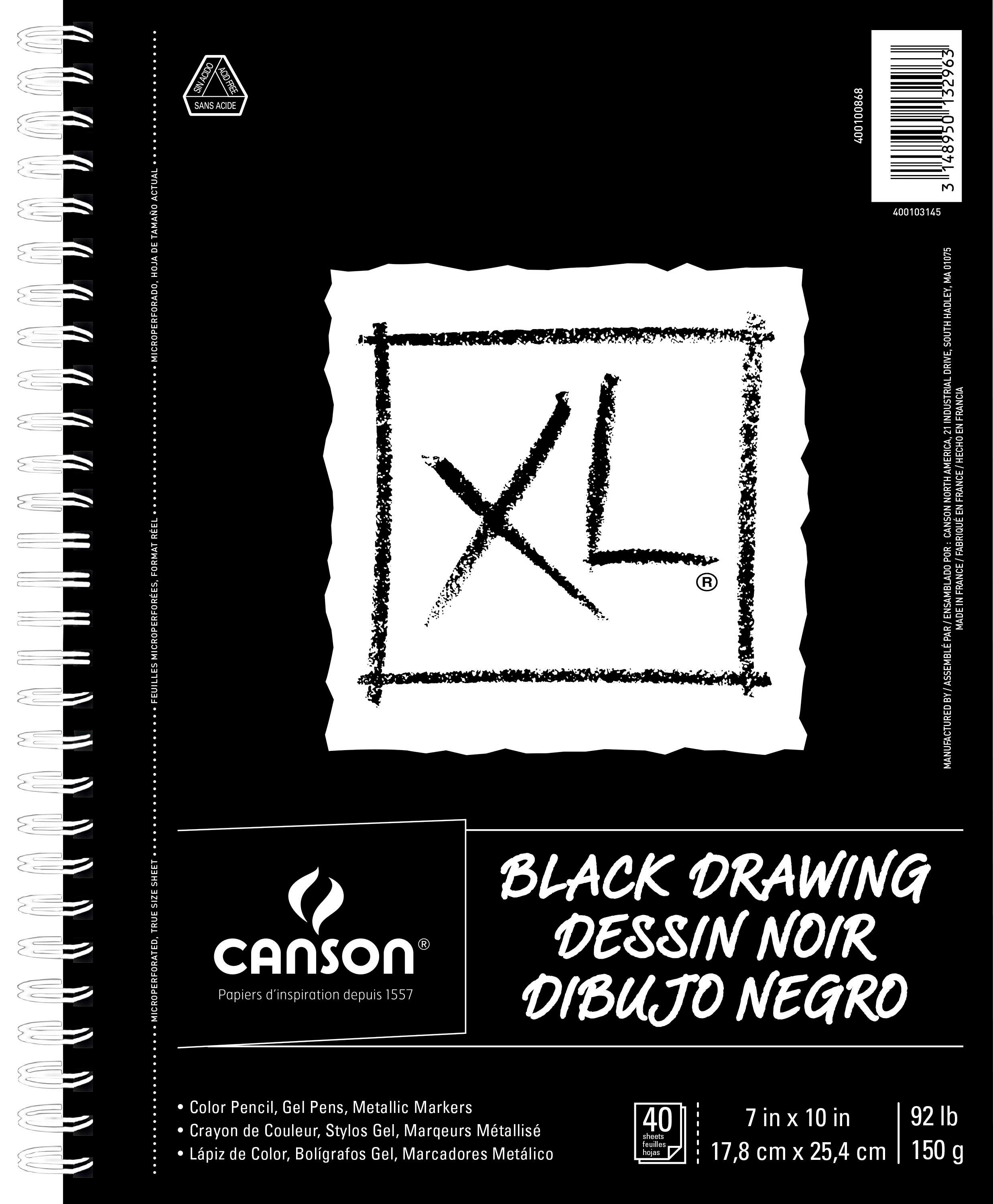 PAD DRAWING CANSON XL 7X10 IN BLACK 92 LB 40 SHTS