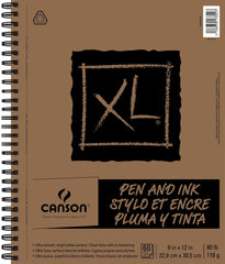 PAD PEN INK CANSON XL 9X12 IN 80 LB 60 SHTS