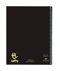 PAPER NOTEBOOK FOR LEFTIES 10.5X8.5 WIDE RULED 100 SHTS