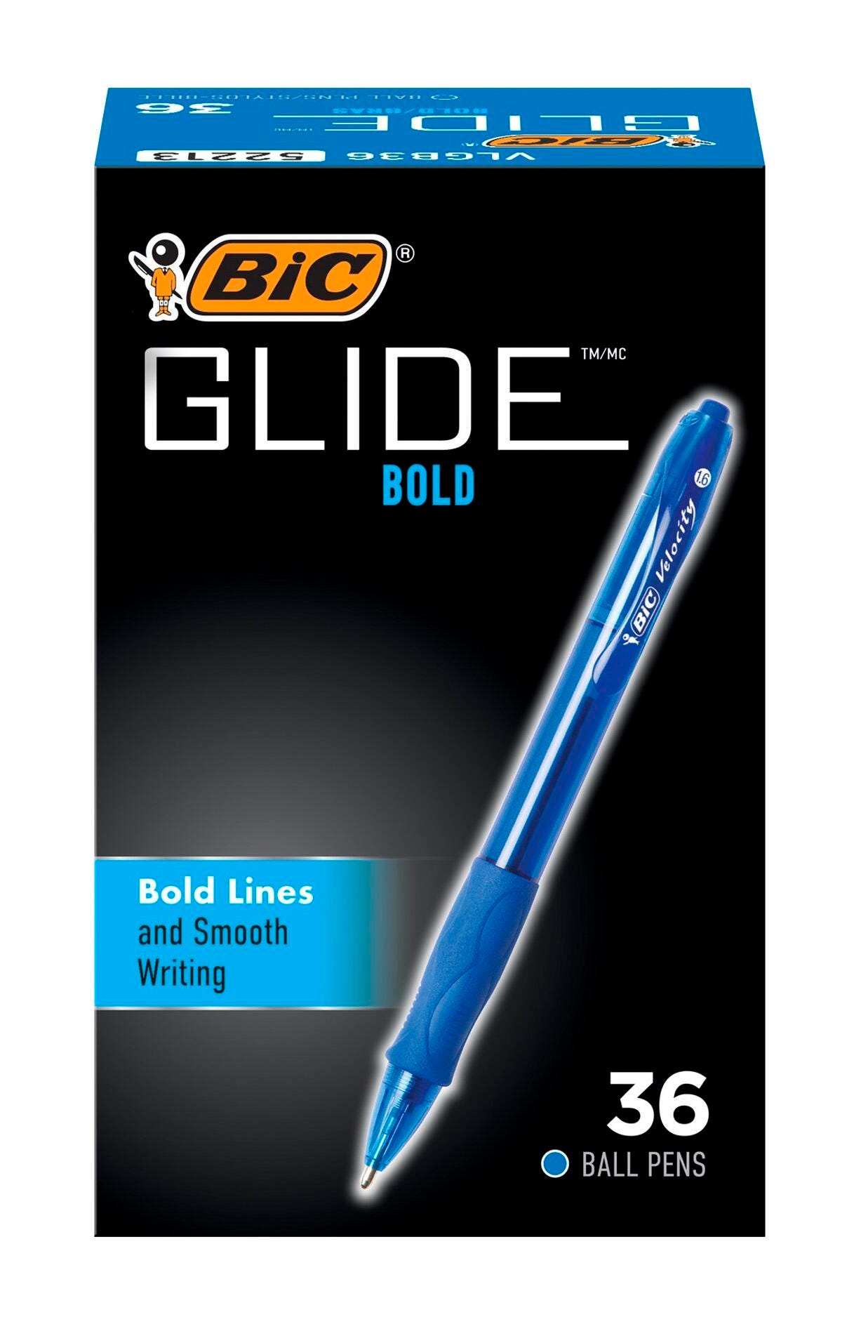 PEN BALLPOINT GLIDE BOLD 1.6MM BLUE PACK OF 36