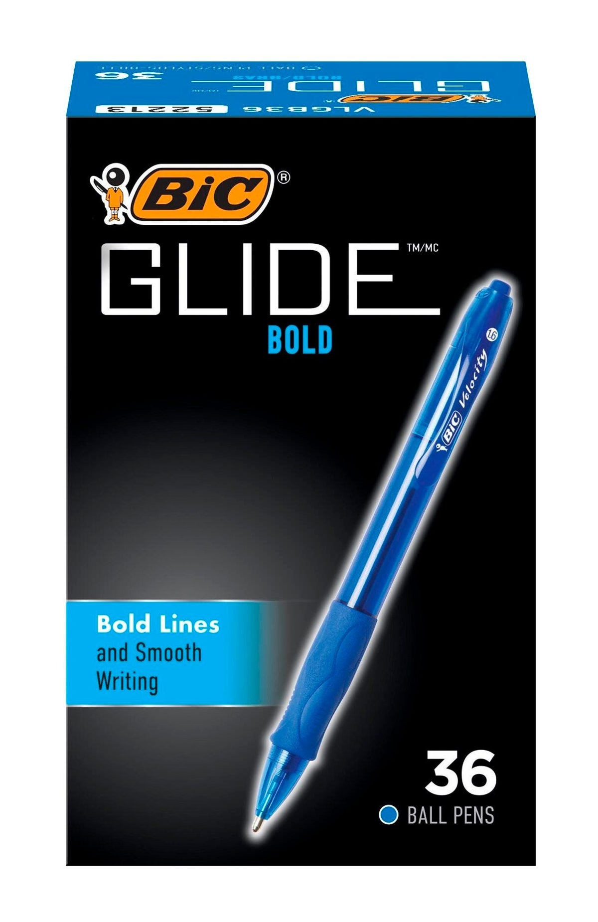 PEN BALLPOINT GLIDE BOLD 1.6MM BLUE PACK OF 36