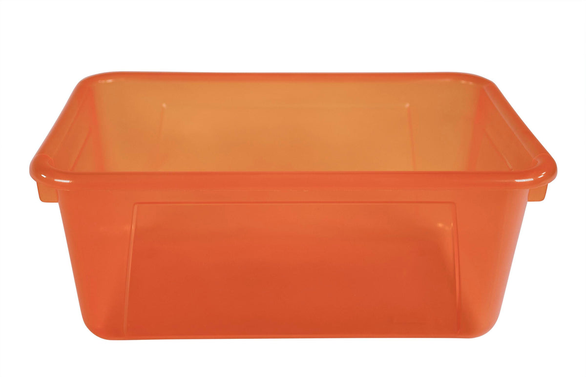 SCHOOL SMART TRANSLUCENT STORAGE BIN - 7-7/8 X 12-1/4 X 5-3/8  - ORANGE - EACH