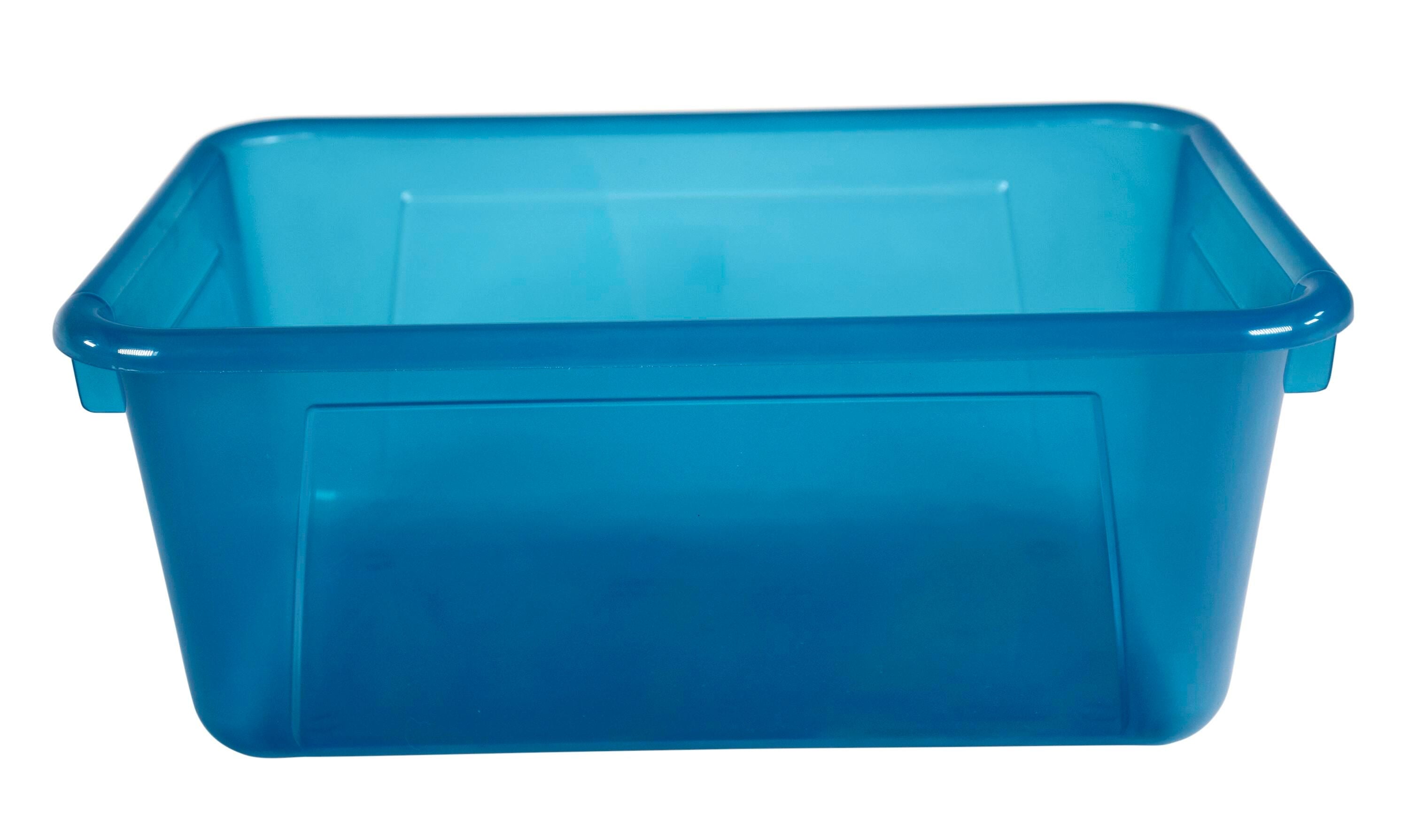 SCHOOL SMART TRANSLUCENT STORAGE BIN - 7-7/8 X 12-1/4 X 5-3/8  - TEAL - EACH