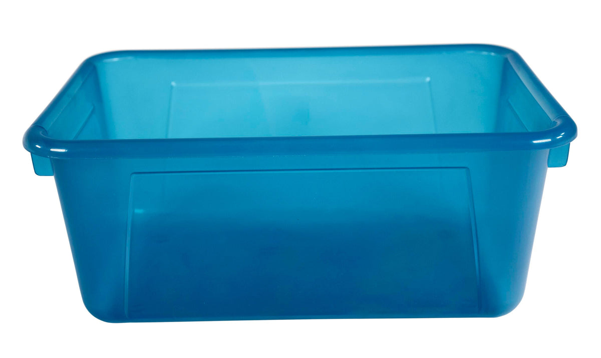 SCHOOL SMART TRANSLUCENT STORAGE BIN - 7-7/8 X 12-1/4 X 5-3/8  - TEAL - EACH