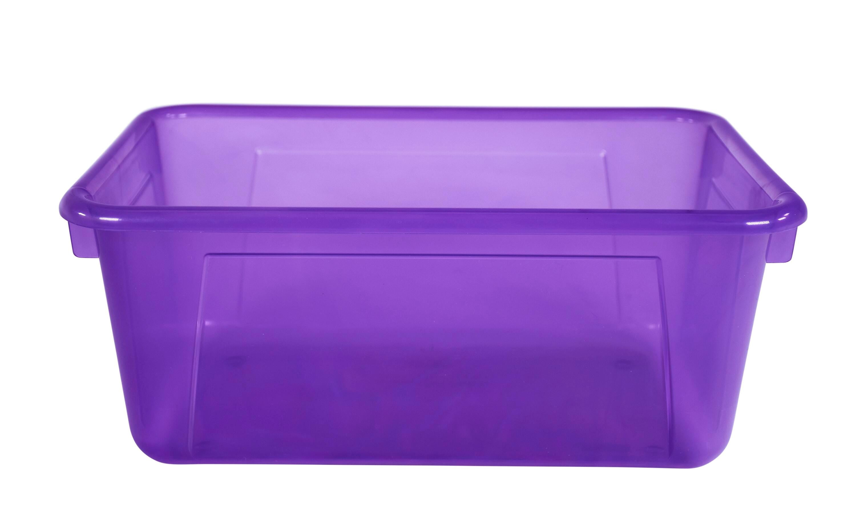 SCHOOL SMART TRANSLUCENT STORAGE BIN - 7-7/8 X 12-1/4 X 5-3/8  - VIOLET - EACH