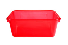 SCHOOL SMART TRANSLUCENT STORAGE BIN - 7-7/8 X 12-1/4 X 5-3/8  - RED - EACH