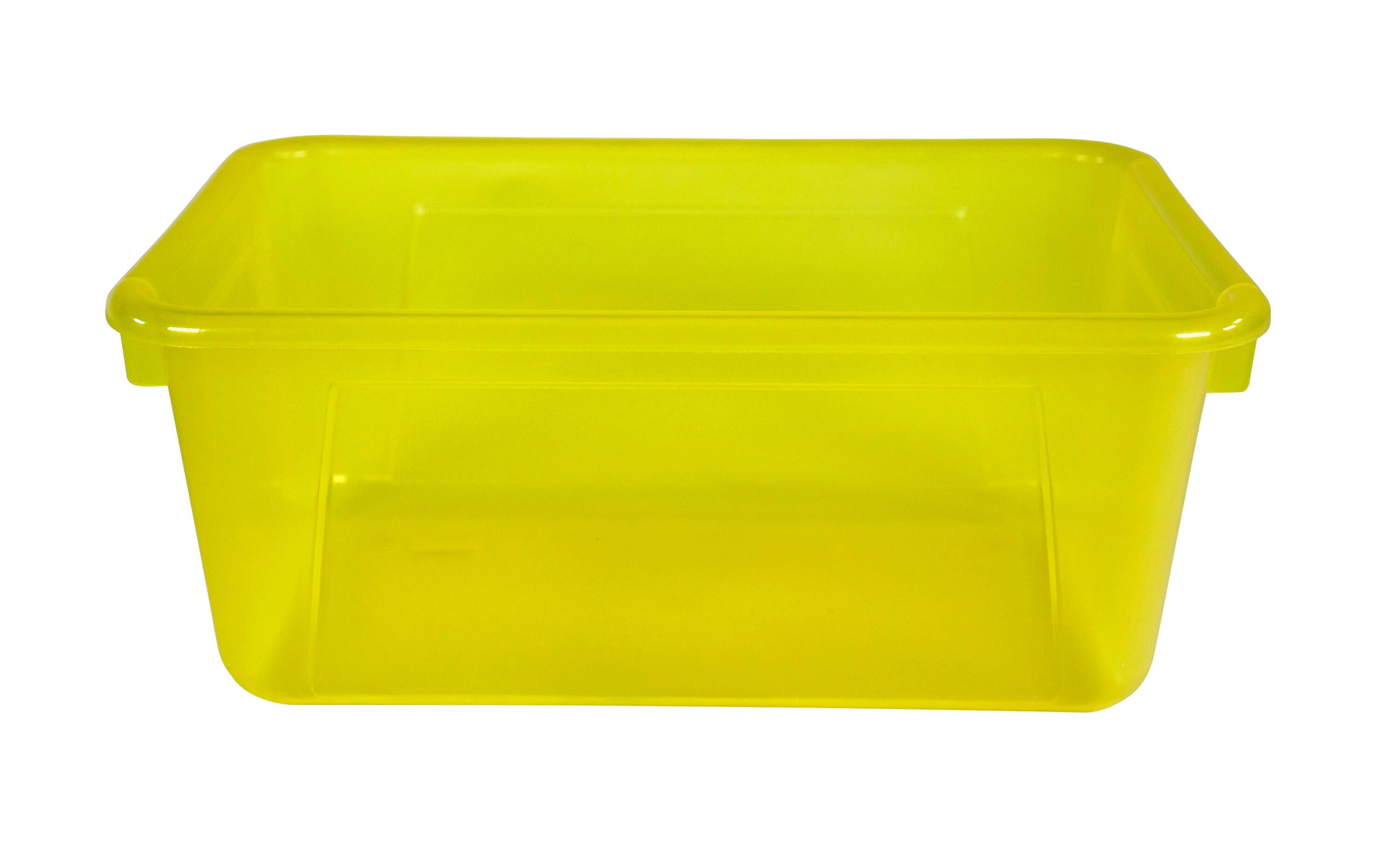 SCHOOL SMART TRANSLUCENT STORAGE BIN - 7-7/8 X 12-1/4 X 5-3/8  - YELLOW - EACH