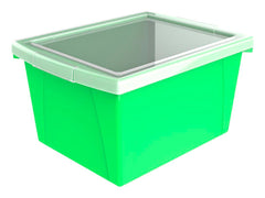 STORAGE BIN 4 GAL WITH COVER GREEN/TRANSLUCENT EACH