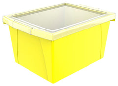 STORAGE BIN 4 GAL WITH COVER YELLOW/TRANSLUCENT EACH