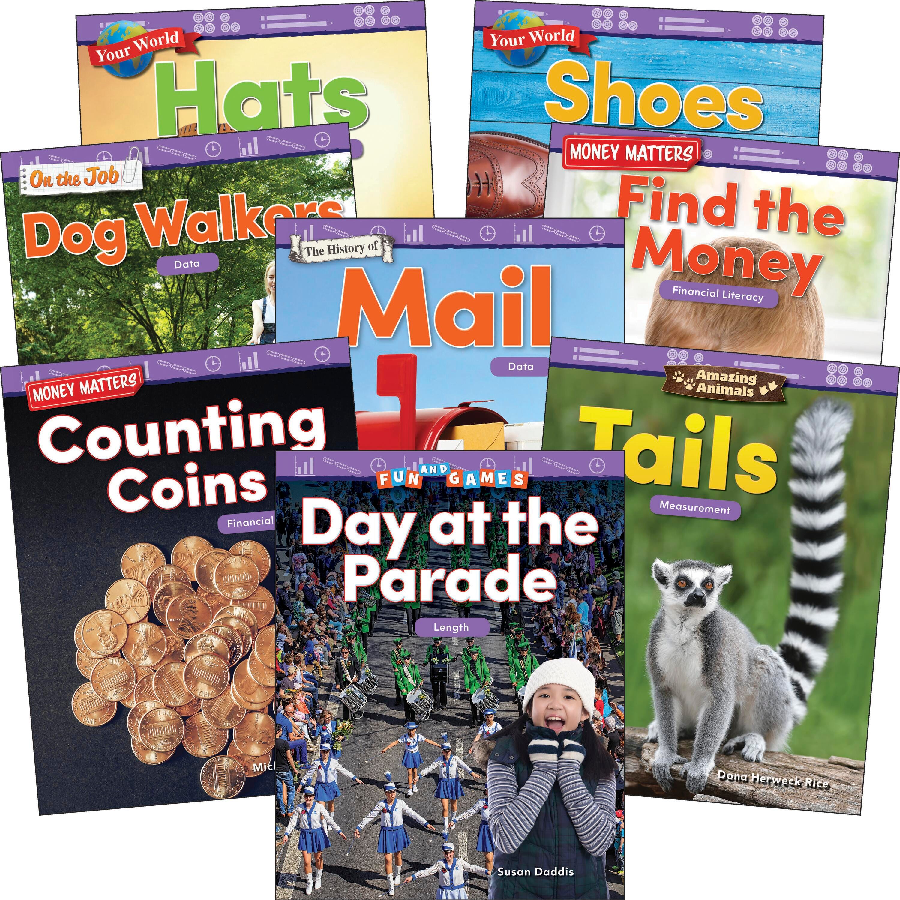 BOOKS MEASUREMENT AND DATA GR K-1 SET OF 8