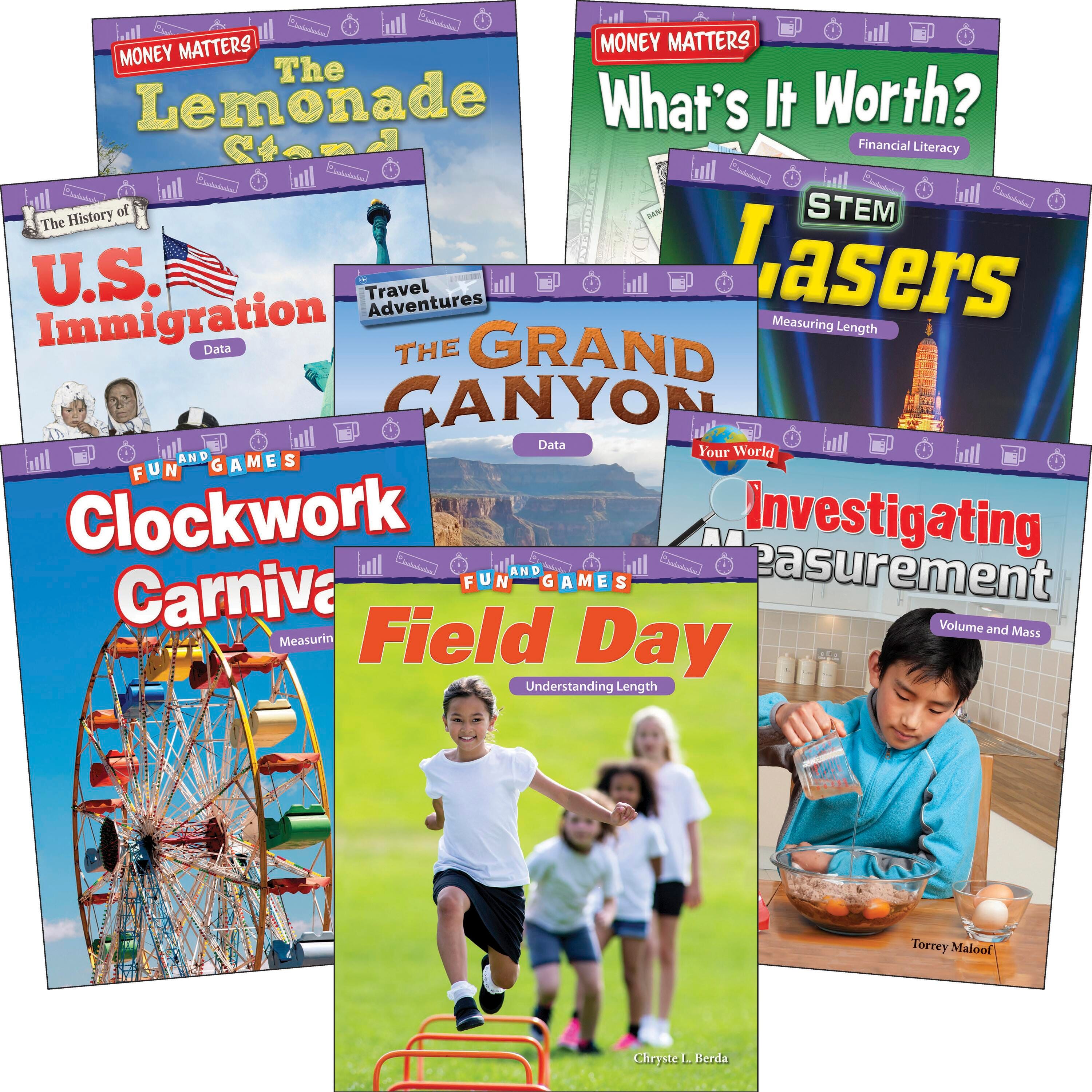 BOOKS MEASUREMENT AND DATA GR 2-3 SET OF 8