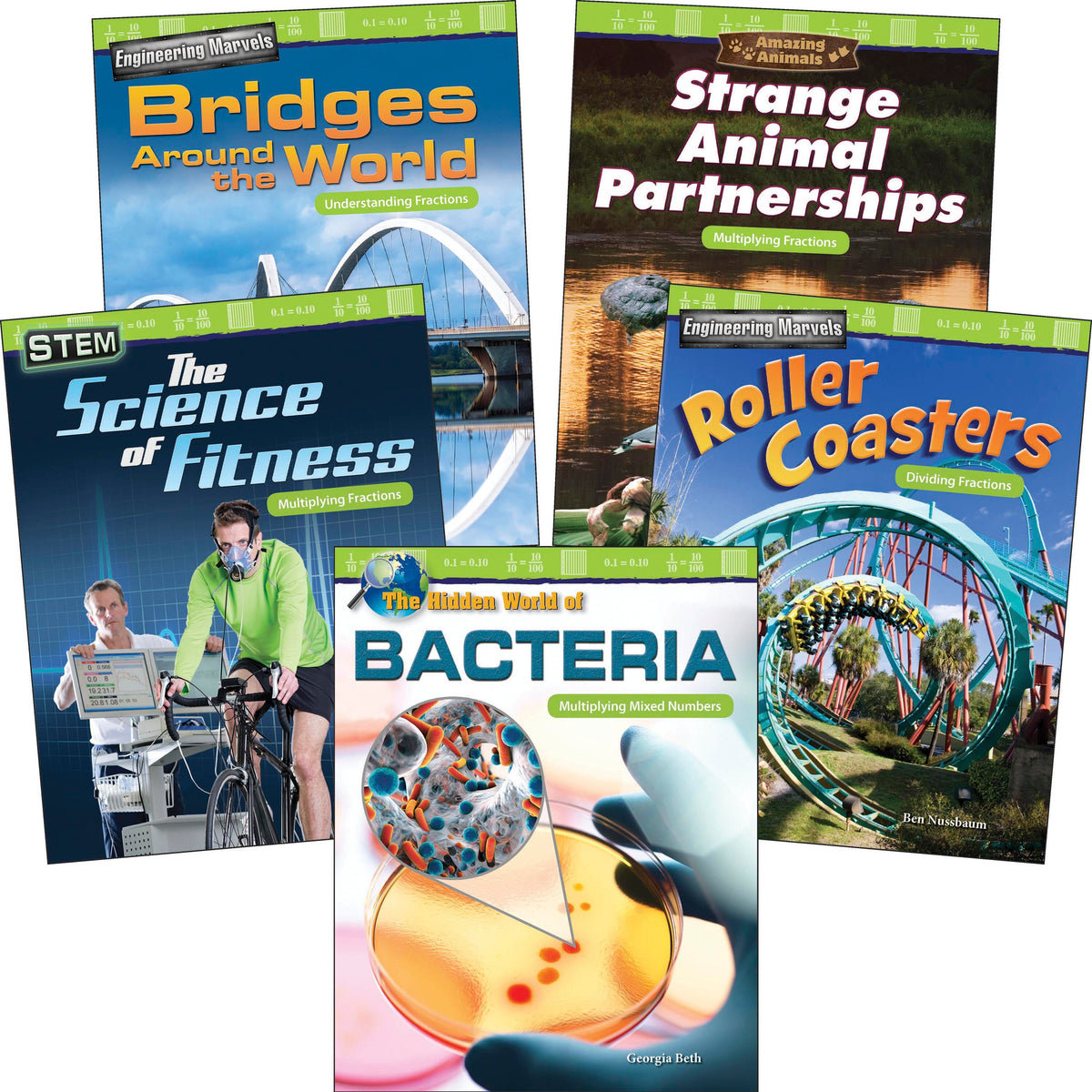 BOOKS MULTIPLY + DIVID FRACTIONS GR 4-5 - SET OF 5