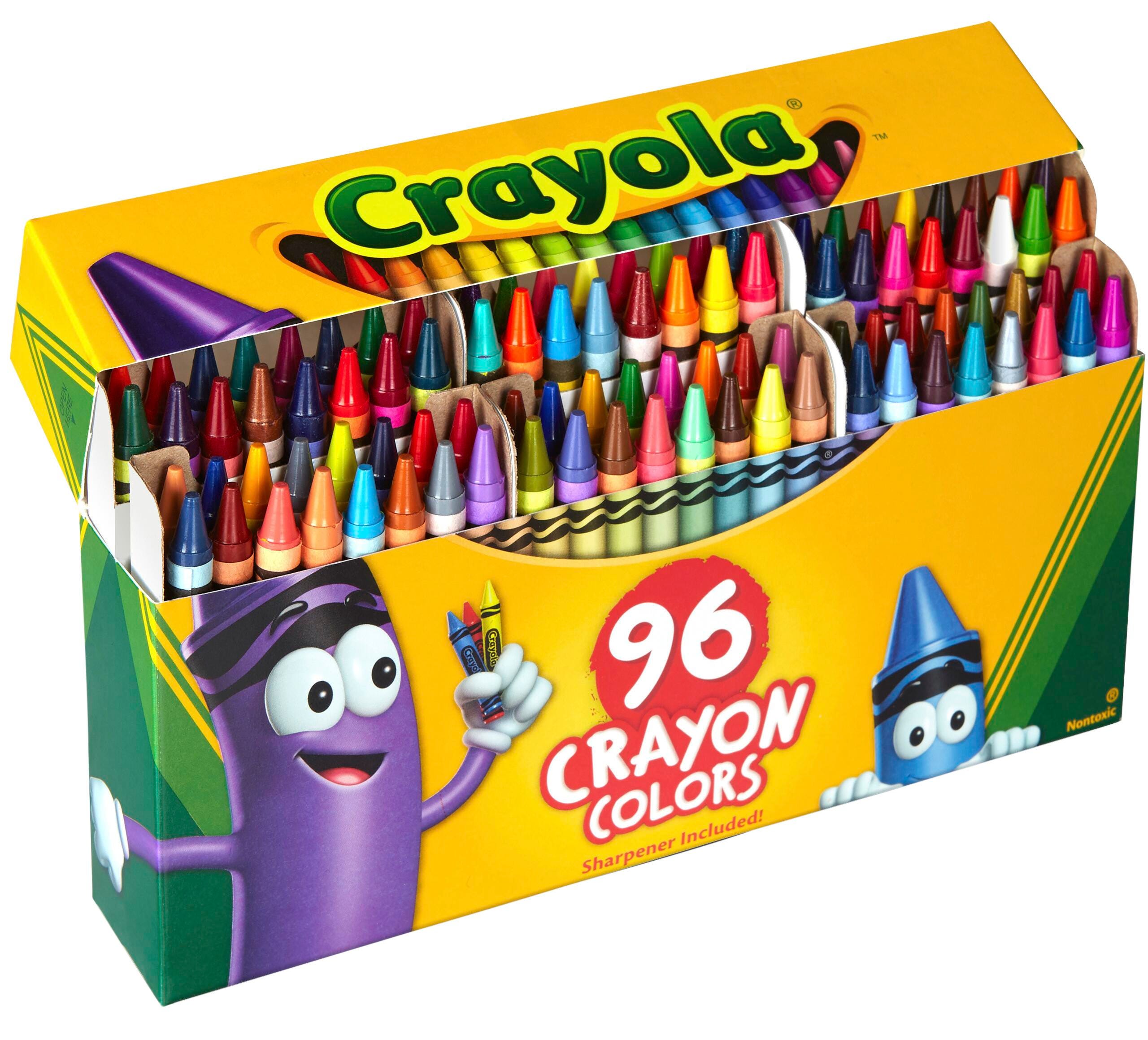 CRAYONS CRAYOLA STANDARD HINGED W/ SHARPENER ASST COLORS SET OF 96
