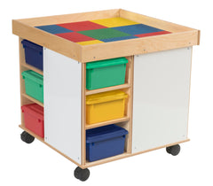 KIT COLLABORATION TABLE WITH STANDARD GRIDS AND COLORED TRAYS