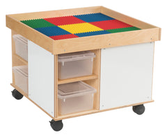 KIT COLLABORATION TABLE WITH PRESCHOOL GRIDS AND TRANSLUCENT TRAYS