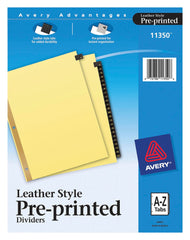 DIVIDER TAB 25 TAB A-Z BLK LEATHER AVE11350
