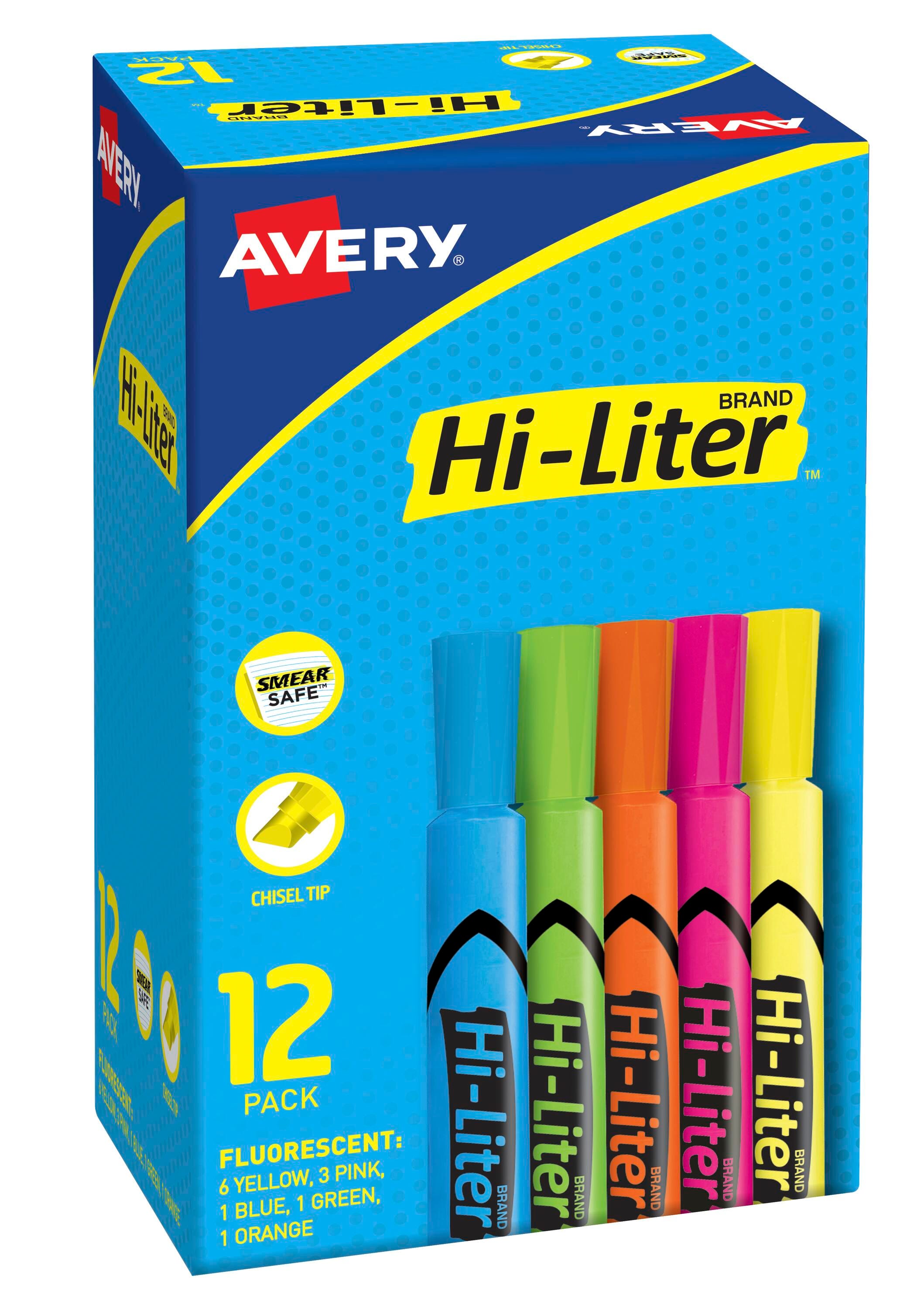 HIGHLIGHTER HI-LITER TANK CHISEL POINT SET ASST SET OF 12