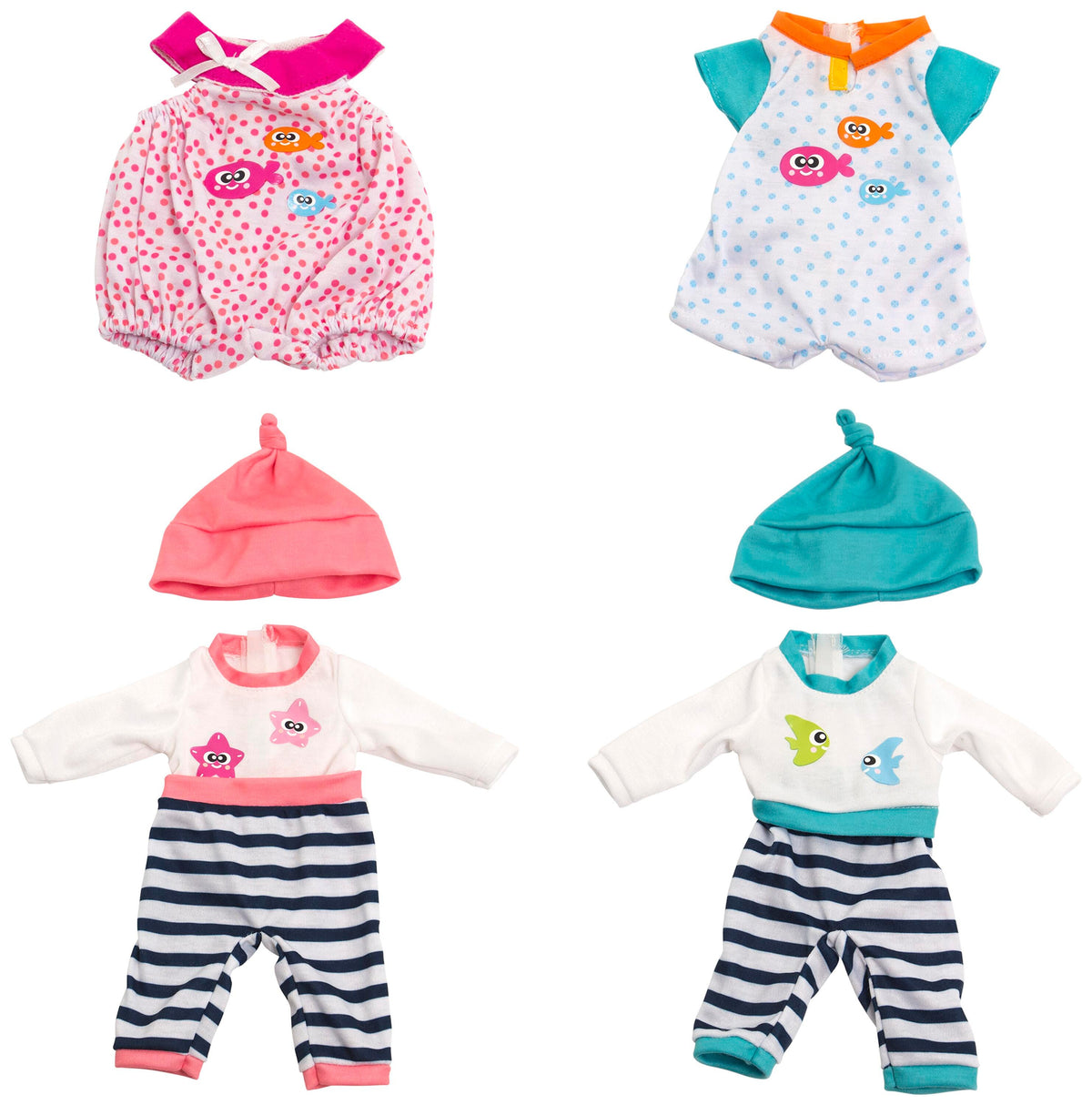 DOLL PAJAMAS FOR 12-5/8 INCH DOLLS - SET OF 4