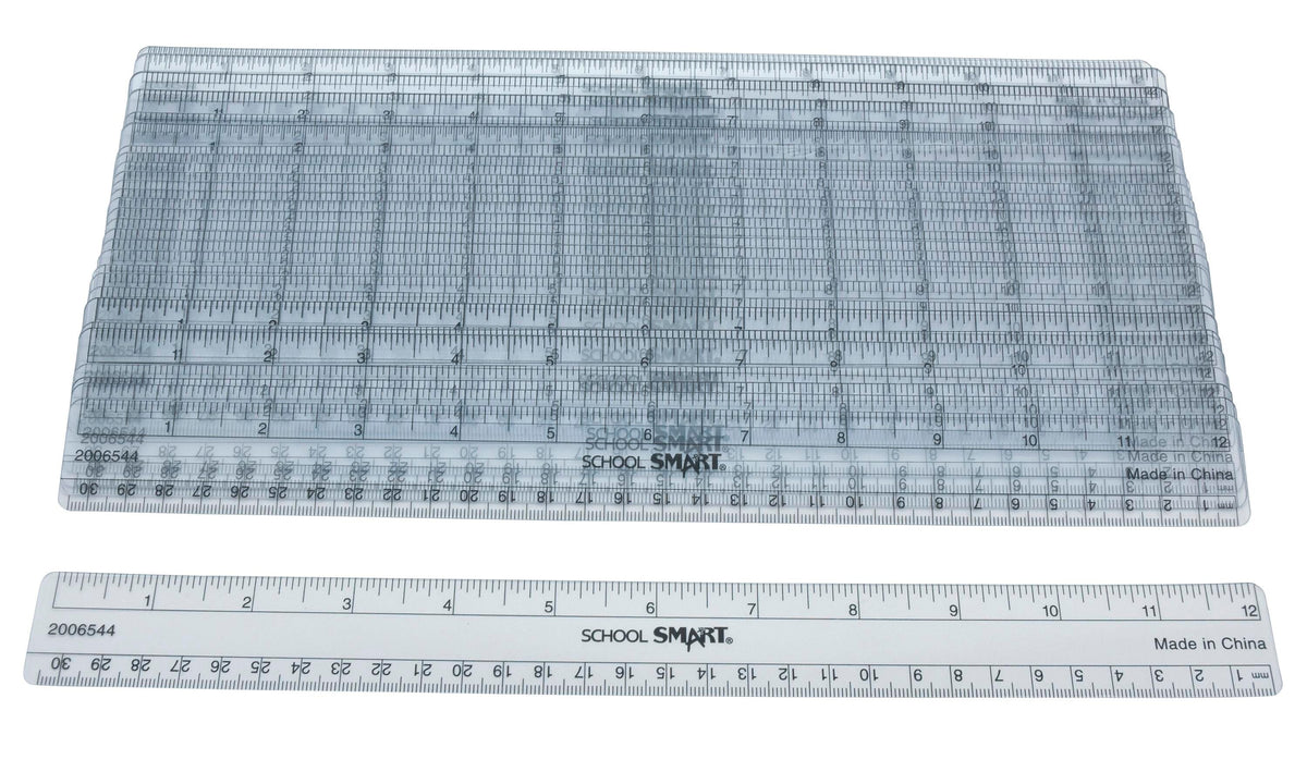 RULER FLEXIBLE 12 IN - SCHOOL SMART - PK OF 36