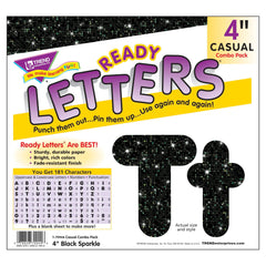 LETTERS READY TREND 4 IN PLAYFUL BLACK SPARKLE SET OF 183