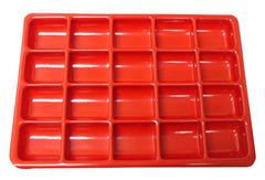 TRAY 17-1/2 X 12-1/4 X 1-1/2 IN 20 COMPARTMENT RED