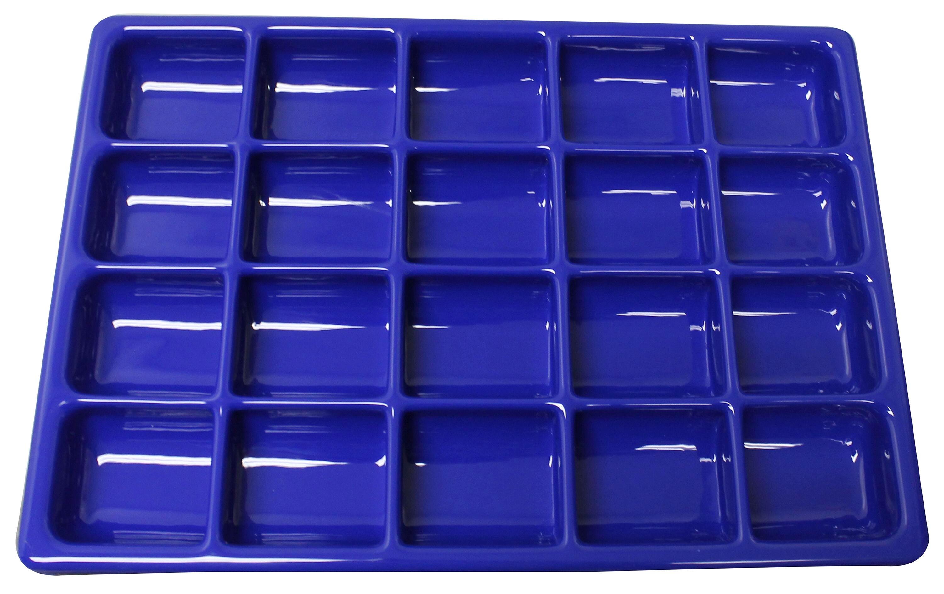 TRAY 17-1/2 X 12-1/4 X 1-1/2 IN 20 COMPARTMENT BLUE