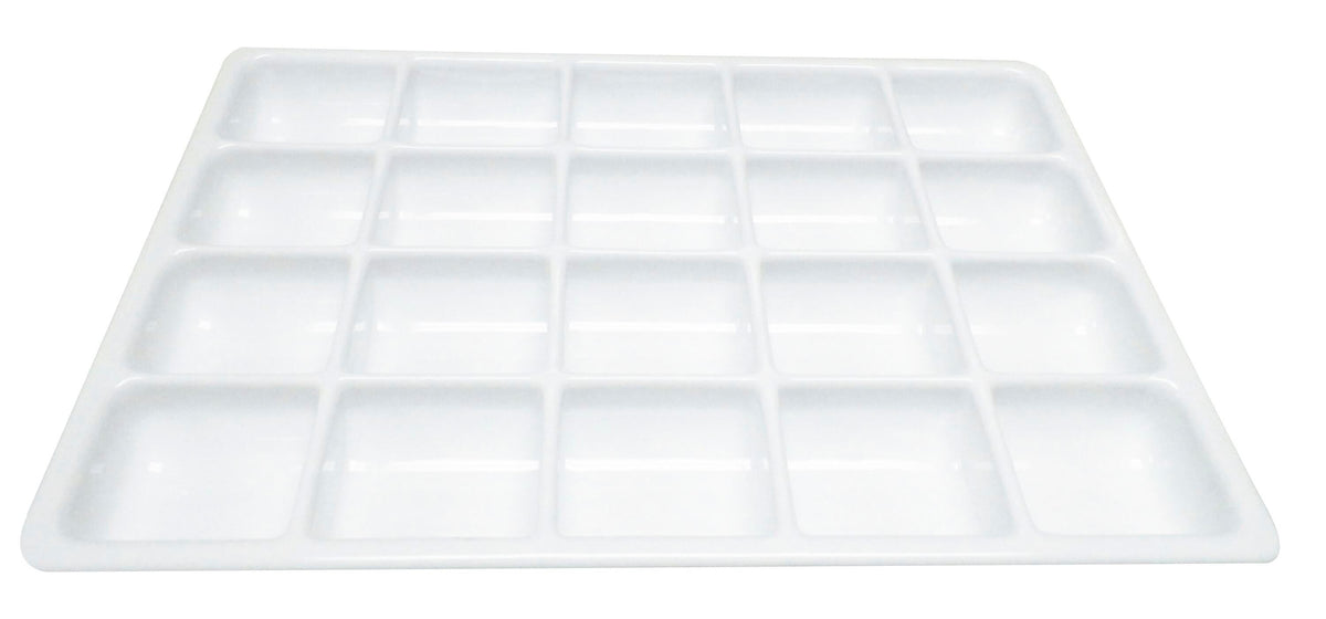 TRAY 17-1/2 X 12-1/4 X 1-1/2 IN COMPARTMENT WHITE