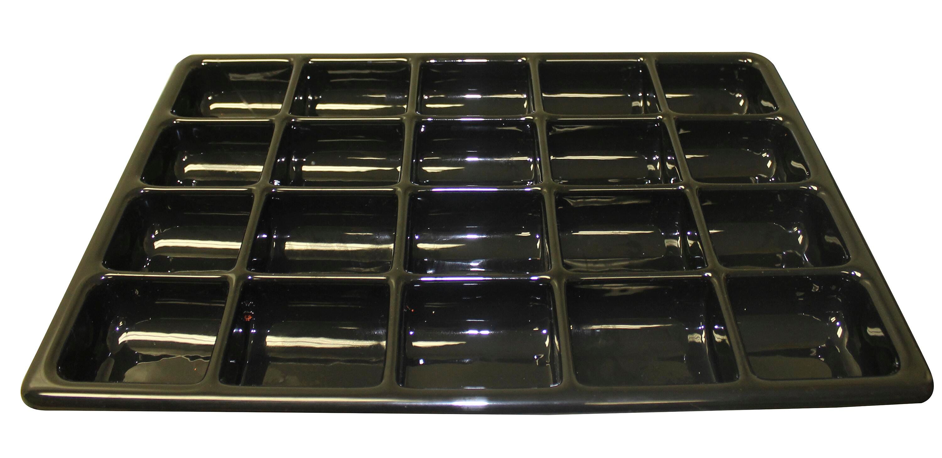 TRAY 17-1/2 X 12-1/4 X 1-1/2 IN 20 COMPARTMENT BLACK