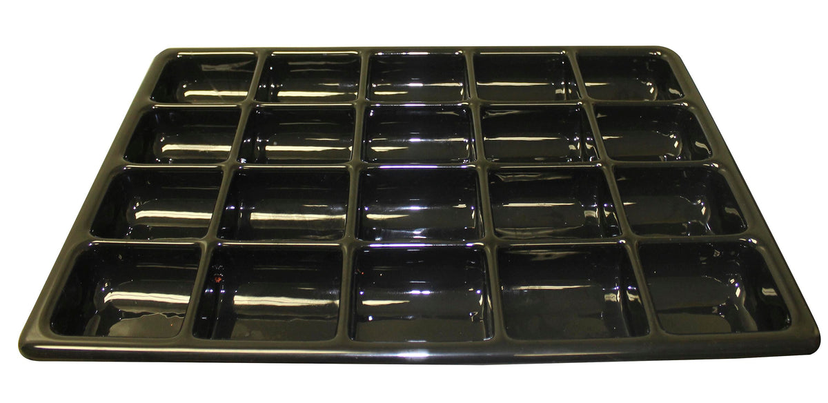 TRAY 17-1/2 X 12-1/4 X 1-1/2 IN 20 COMPARTMENT BLACK