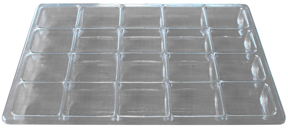 TRAY 17-1/2 X 12-1/4 X 1-1/2 IN 20 COMPARTMENT CLEAR