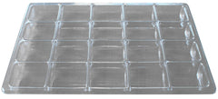 TRAY 17-1/2 X 12-1/4 X 1-1/2 IN 20 COMPARTMENT CLEAR