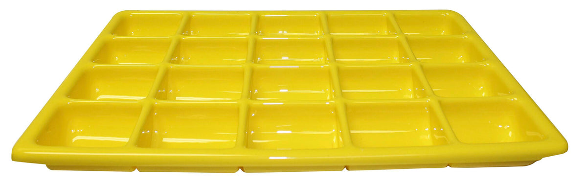 TRAY 17-1/2 X 12-1/4 X 1-1/2 IN 20 COMPARTMENT YELLOW